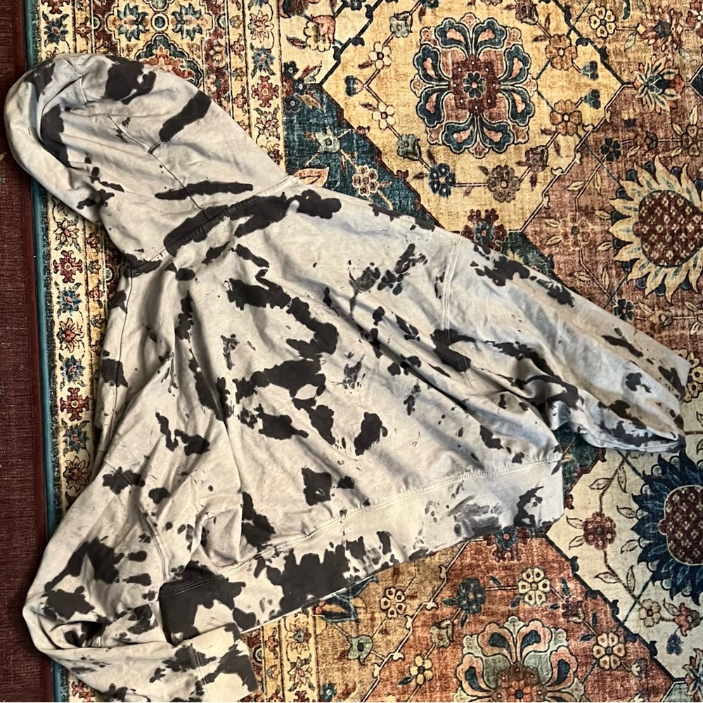 Nike Tie Dye cropped oversized Gray and Black Hoodie, small - Picture 4 of 7